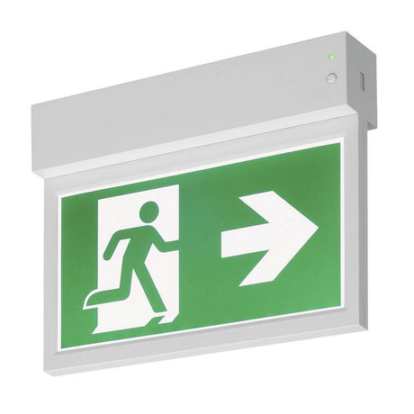P-Light Emergency Exit Sign Wand- & Deckenlampe Weiß - Notbeleuchtung mit Fluchtwegzeichen