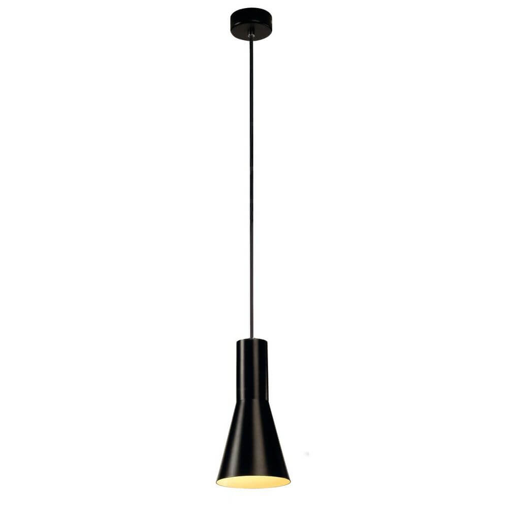 PHELIA Pendelleuchte 4 Schwarz - elegante konische Pendelleuchte in schwarz mit E27 Sockel.