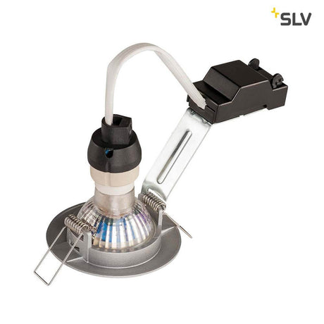 Pika QPAR51 Deckeneinbauleuchte Starr Silbergrau mit Hochvolt-Anschluss und direkter Netzspannung