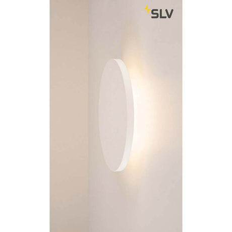 Plastra gypsum wall light LED 3000K round Ø33cm on the wall, soft indirect light for any room.
