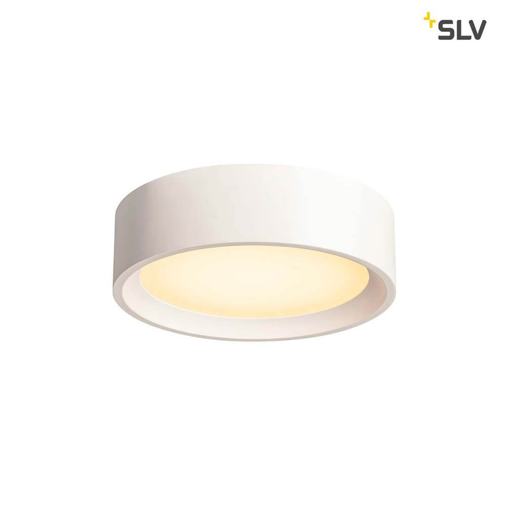Plastra LED Deckenleuchte Weiß 3000K hochwertige Gipsleuchte mit dimmbarem LED und puristischem Design.