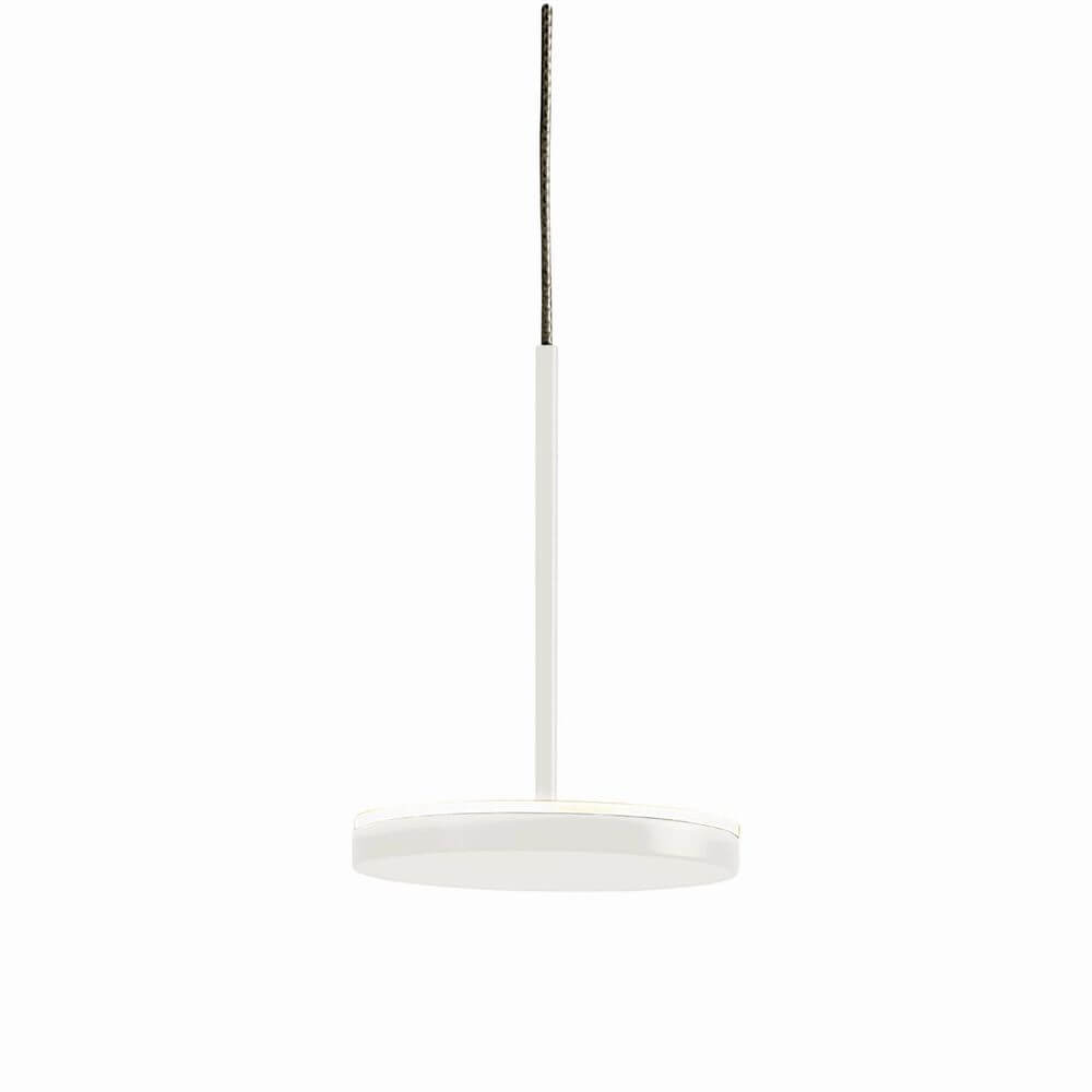 Bella LED-Pendelleuchte von Panzeri mit schlankem Design und rundem Acryldiffusor für warmes, blendfreies Licht.