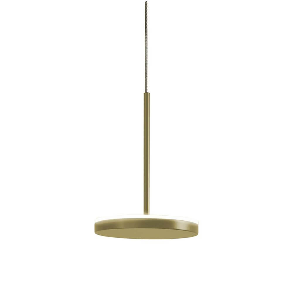 Panzeri Bella LED-Pendelleuchte in minimalistischem Design mit schlankem Stab und runder Acryldiffusor.