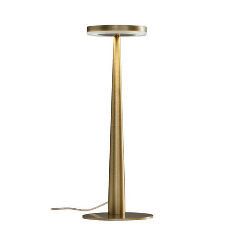 Panzeri Bella LED-bordlampe med berøringsbryter i moderne, geometrisk design med varmhvitt lys.
