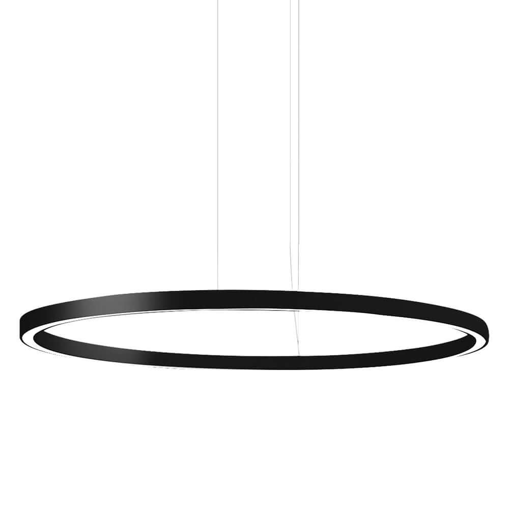 Panzeri Brooklyn LED-Ring Pendelleuchte in schwarzem, modernem Design für stilvolle Akzente in Räumen.