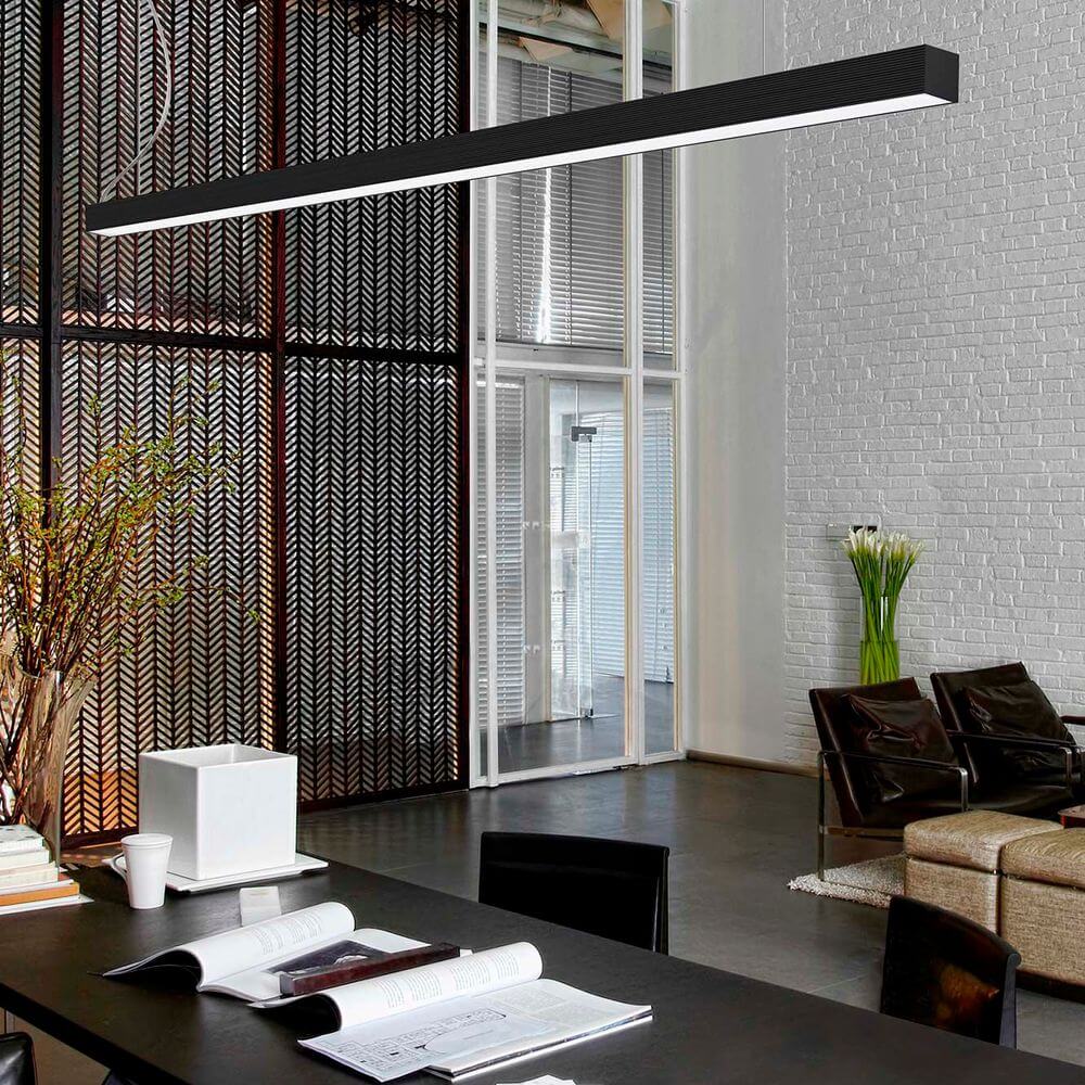 Panzeri Brooklyn Line LED-Pendelleuchte in modernem Büro mit eleganter Beleuchtung