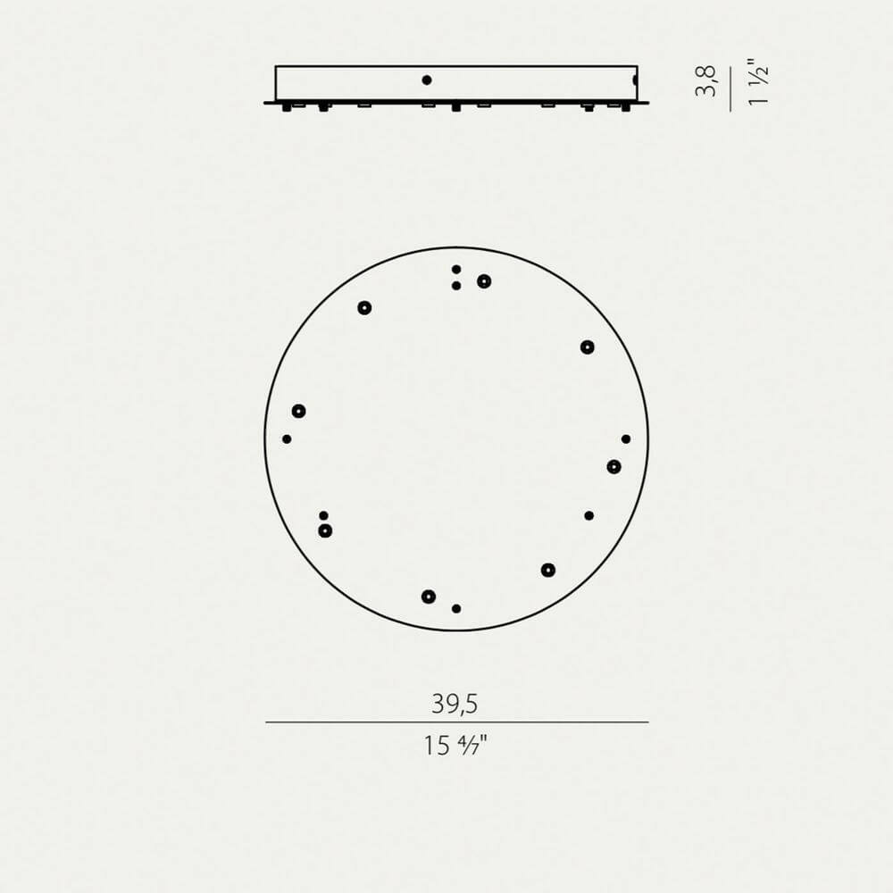 Panzeri Brooklyn Mehrfachbaldachin 40cm technische Zeichnung mit Abmessungen