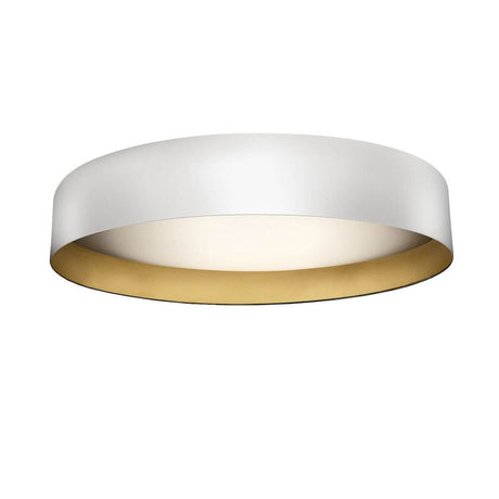 Panzeri Ginevra LED Guld loftslampe med hvidt ydre og guld interiør.