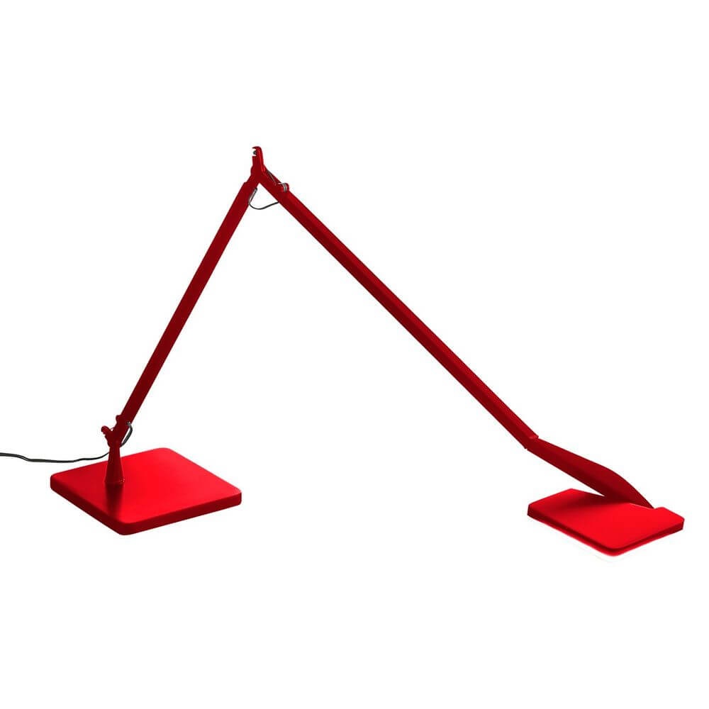 Panzeri Jackie LED-Tischlampe in Rot mit verstellbarem Arm und Touchdimmer, ideal für Schreibtisch