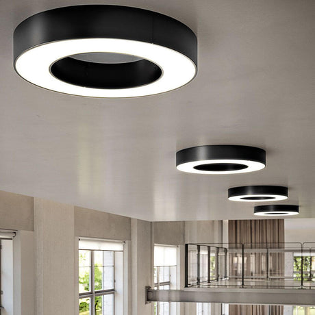 Panzeri Silver Ring LED-plafon LED ściemnialny montowany do sufitu, o nowoczesnym designie i regulowanym świetle.