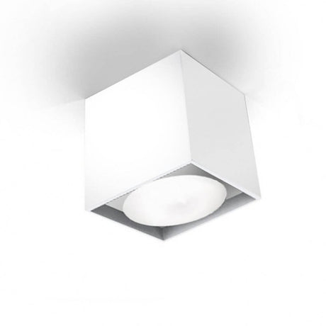 Panzeri Two LED Aufbauleuchte Spot in Weiß, viereckiger Aluminiumrohr für stilvolle Deckenbeleuchtung.