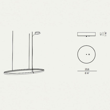 Panzeri Zero Canopy til Rund / Ellipse / Firkantet teknisk tegning med dimensioner og designdetaljer