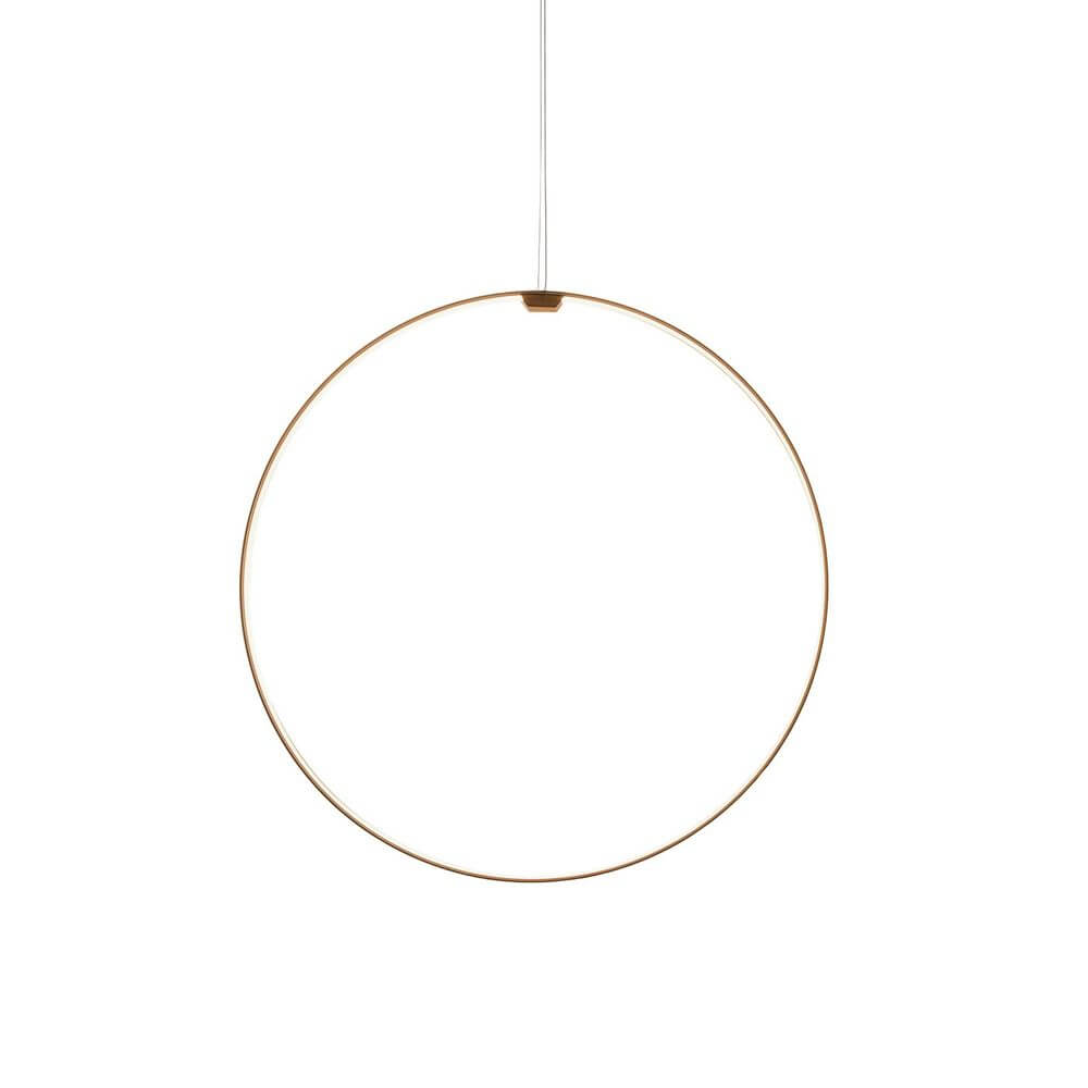 Panzeri Zero Round Vertical LED-Ringleuchte Pendel in elegantem Ringdesign, schwebend von der Decke.