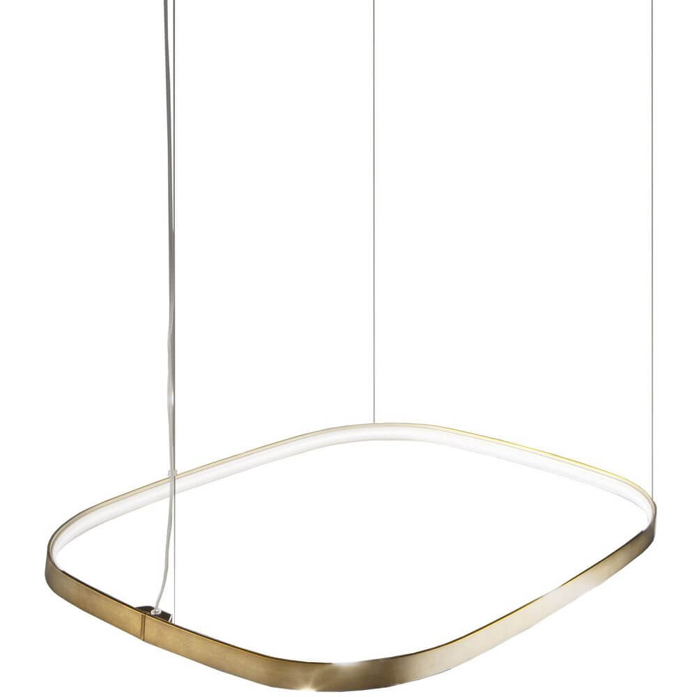 Lampa wisząca Panzeri Zero Square LED z eleganckim profilem aluminiowym i rozproszonym światłem.