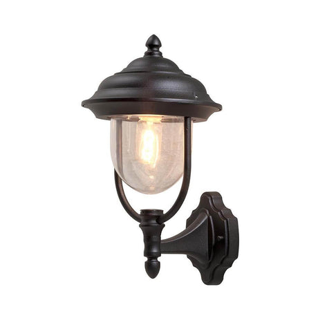 Parma utendørs vegglampe svart, klart akrylglass. Elegant vegglampe for utendørsområder.