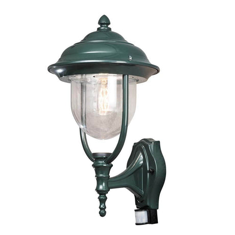 Parma applique murale d’extérieur avec détecteur de mouvement Vert, en acrylique transparent au design élégant et avec détecteur de mouvement.