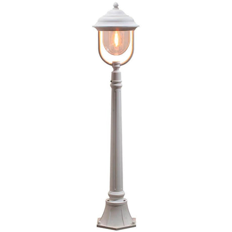 Parma lampada da esterno bianca, vetro acrilico trasparente. Elegante illuminazione per esterni per splendidi accenti in giardino.