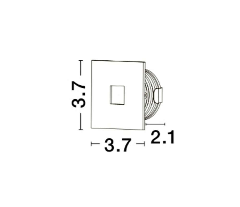 Passagio LED Außenwandeinbauleuchte Quadratisch 3000K Weiß IP54 technische Zeichnung mit Maßen