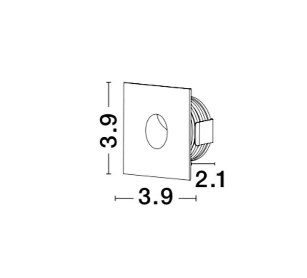 Passagio LED Außenwandeinbauleuchte Quadratisch Rund 3000K Weiß IP54 technische Zeichnung und Maße