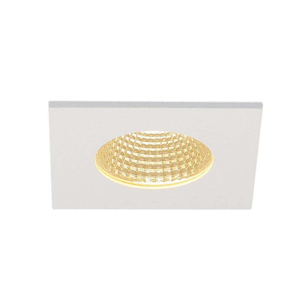 Patta-F Deckeneinbauleuchte eckig Weiß 9W 38° 3000K inkl. Treiber in weißer Ausführung mit goldener LED.