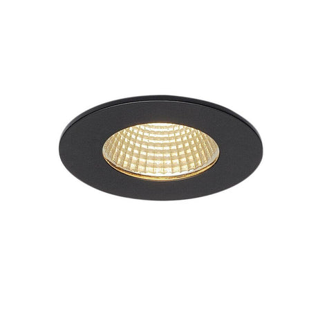 Patta-F Deckeneinbauleuchte Rund Schwarz 9W 38° 3000K, schwarze LED-Einbauleuchte mit warmweißem Licht