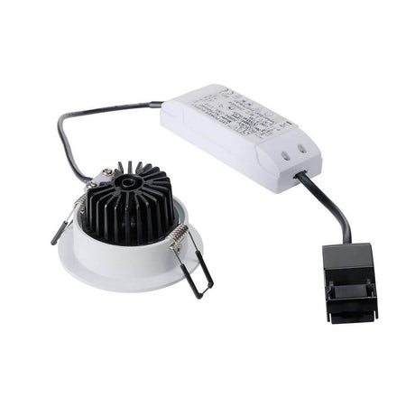 Patta-F Deckeneinbauleuchte Rund Schwarz 9W 38° 3000K, schwarze LED-Einbauleuchte mit Treiber
