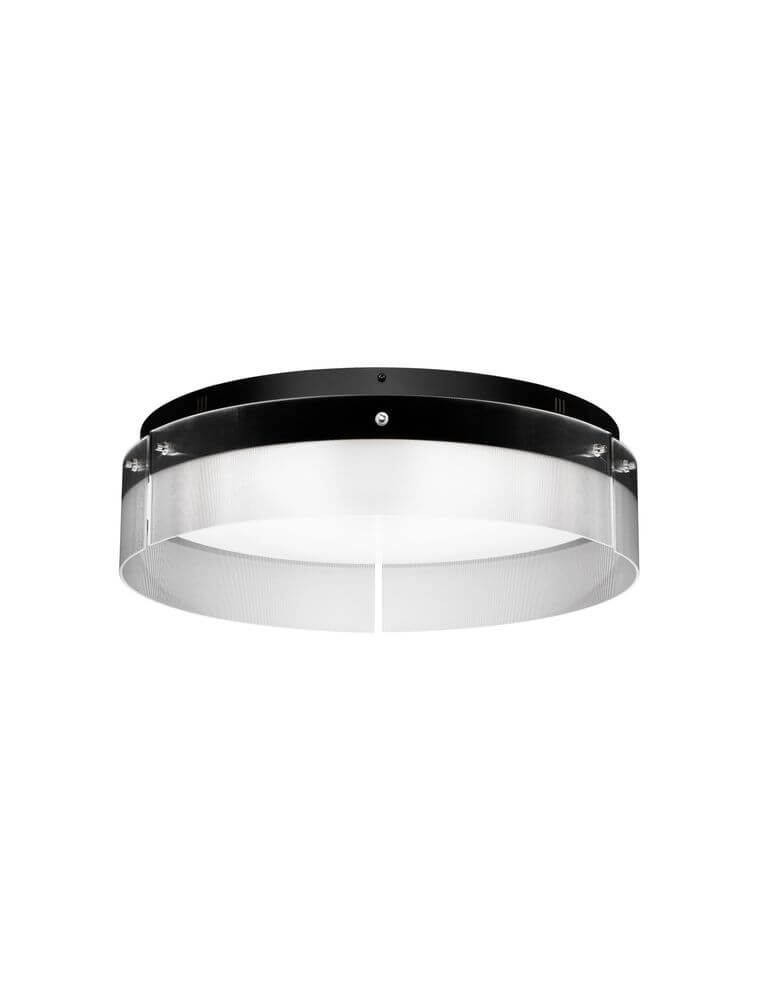 Pauline LED Deckenleuchte 3000K Schwarz - moderne Deckenleuchte mit sanft gebogenem Glas und ultraflachem Design.