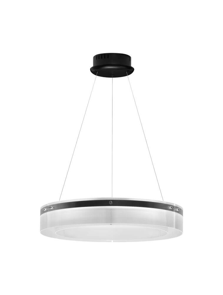 Pauline LED Pendelleuchte 3000K Schwarz mit sanft gebogenem Glas und ultraflachem Profil