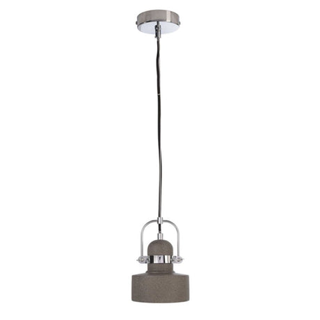 Pendentif en béton Pavo Ø 14 cm, style industriel, en béton gris avec détails chromés.