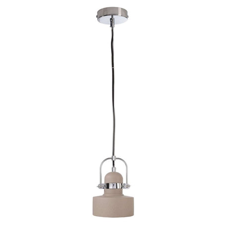 Pendentif en béton Pavo Ø 14 cm, style industriel, avec béton et métal chromé, look gris épuré.