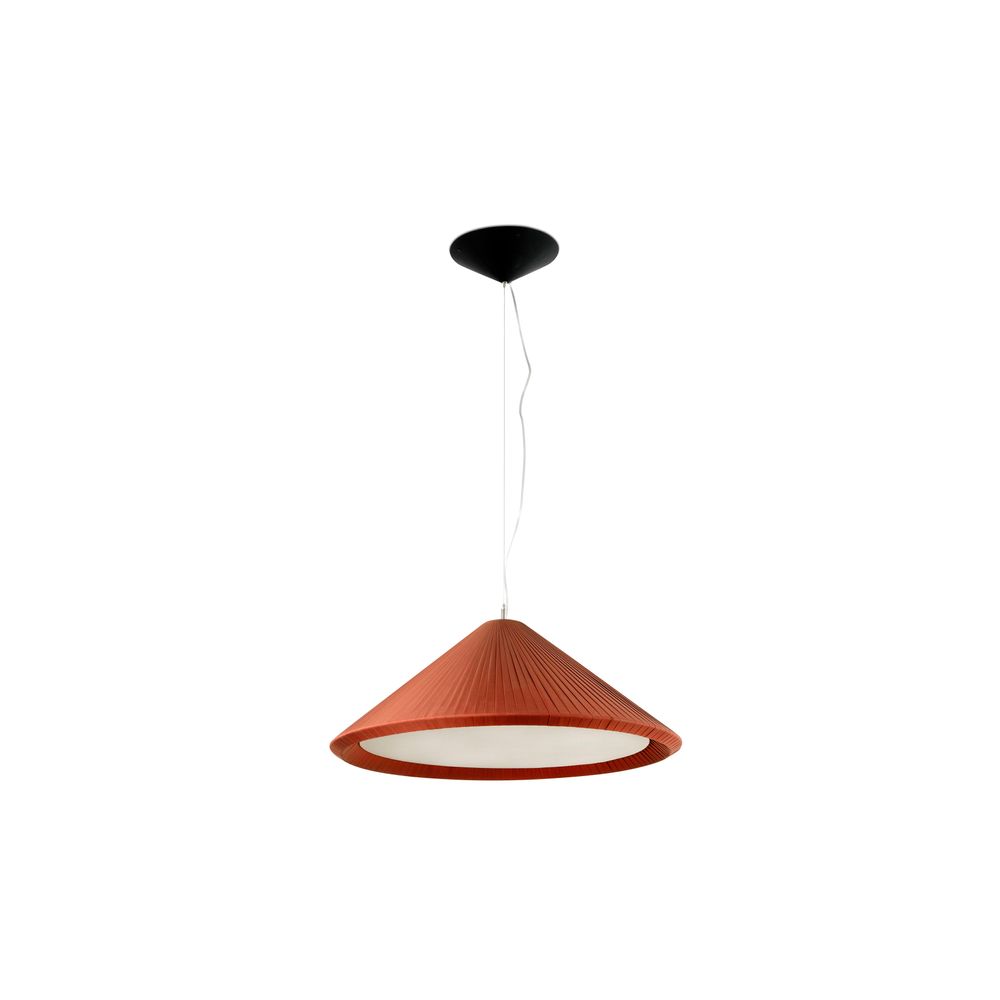 Hengelampe HUE-IN Ø 70 cm rød, svart i moderne design med rød-svart fargekombinasjon.