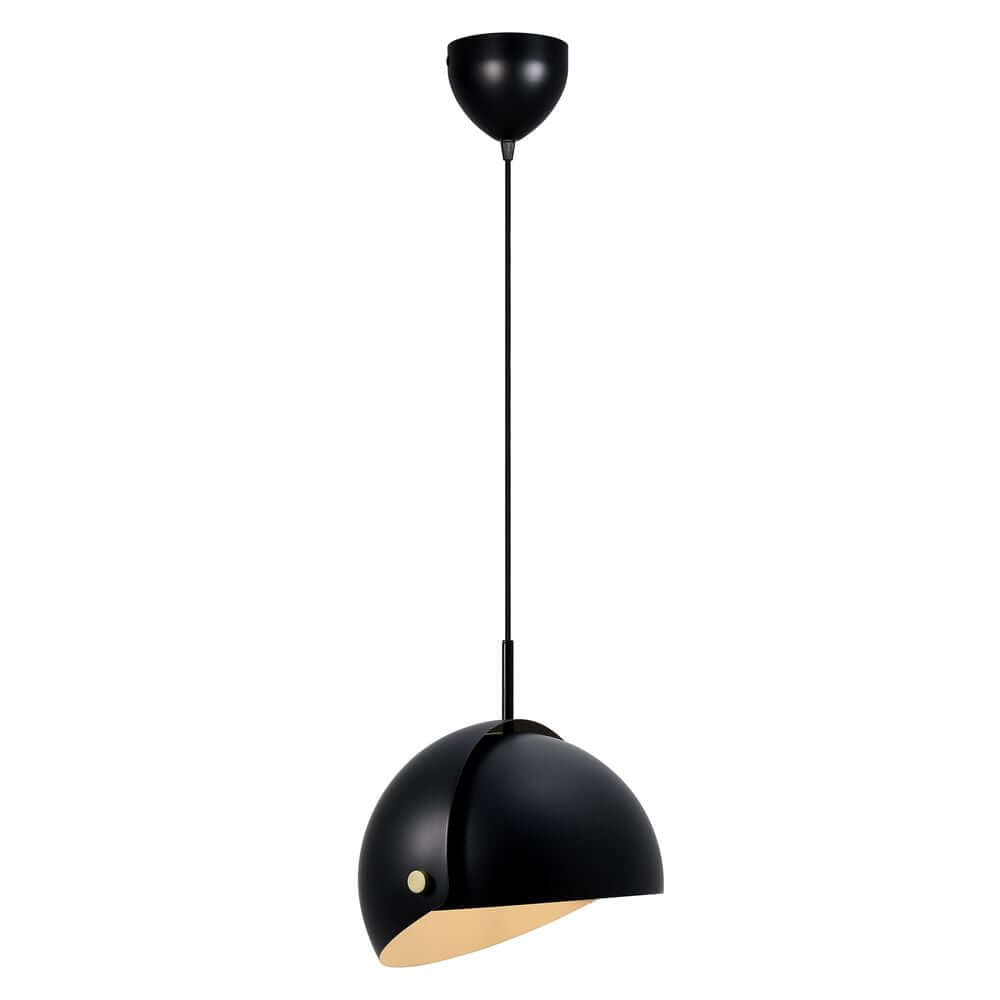 Pendelleuchte Align in elegantem, modernem Design mit mattschwarzem Außenschirm und innen liegendem Licht.