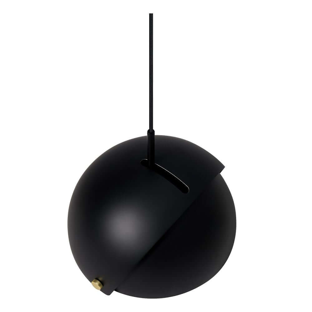 Pendelleuchte Align in elegantem matten Schwarz mit verstellbarem äußeren Schirm.