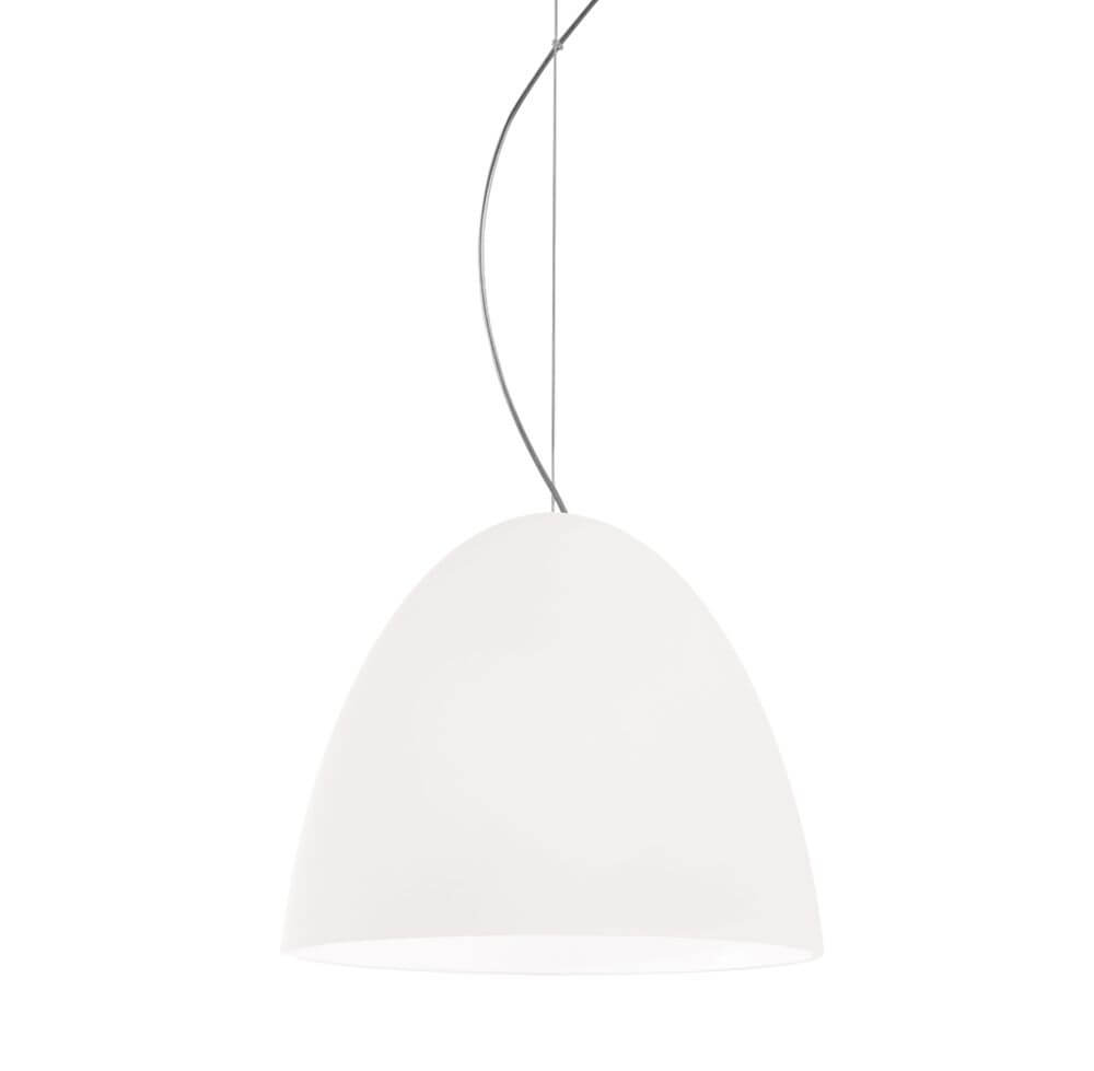 Casablanca Pendelleuchte Bell Ø 30cm in klassischem Weiß mit minimaler Halterung für optimale Ausleuchtung.