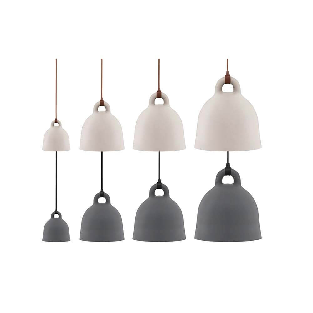 Pendelleuchte Bell L Ø 55cm Grau in verschiedenen Größen und Farben, modernes Design für Innenräume.