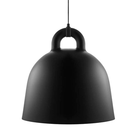 Lampa wisząca Bell L Ø 55cm czarna w matowej czerni o gładkiej, okrągłej formie do nowoczesnych wnętrz.