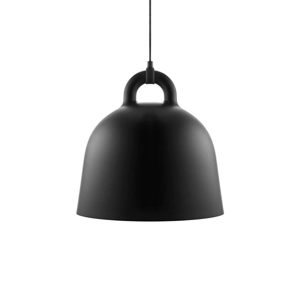 Pendelleuchte Bell M Ø 42cm Schwarz - matte schwarze Lampe mit bogenförmigem Design für eleganten Stil.