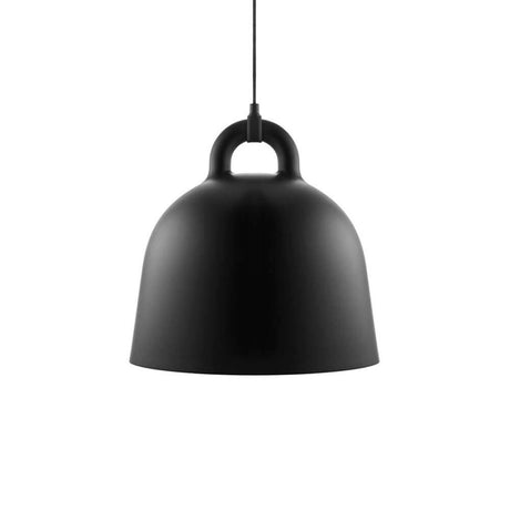 Lampa wisząca Bell M Ø 42cm czarna - matowa czarna lampa o łukowatym designie dla eleganckiego stylu.