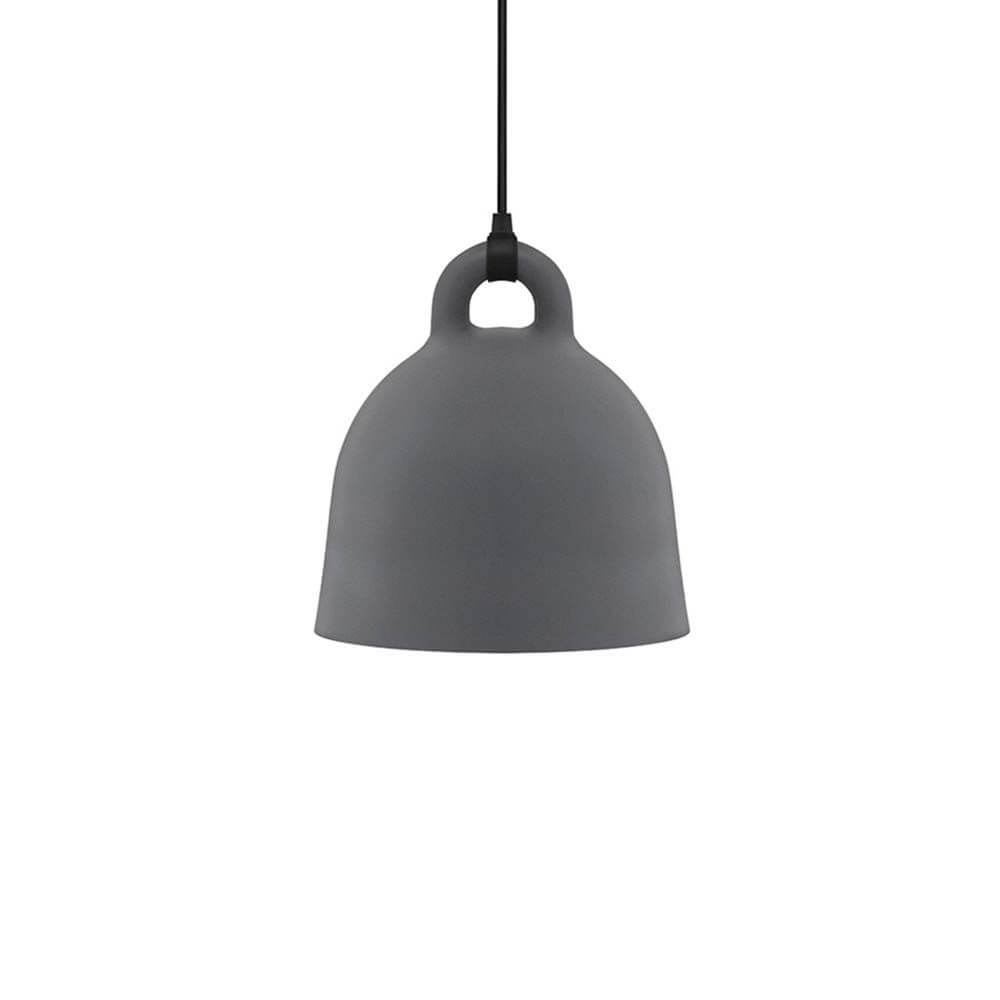 Pendelleuchte Bell S Ø 35cm Grau, stilvolle graue Hängeleuchte mit Glockenform und robustem Design.