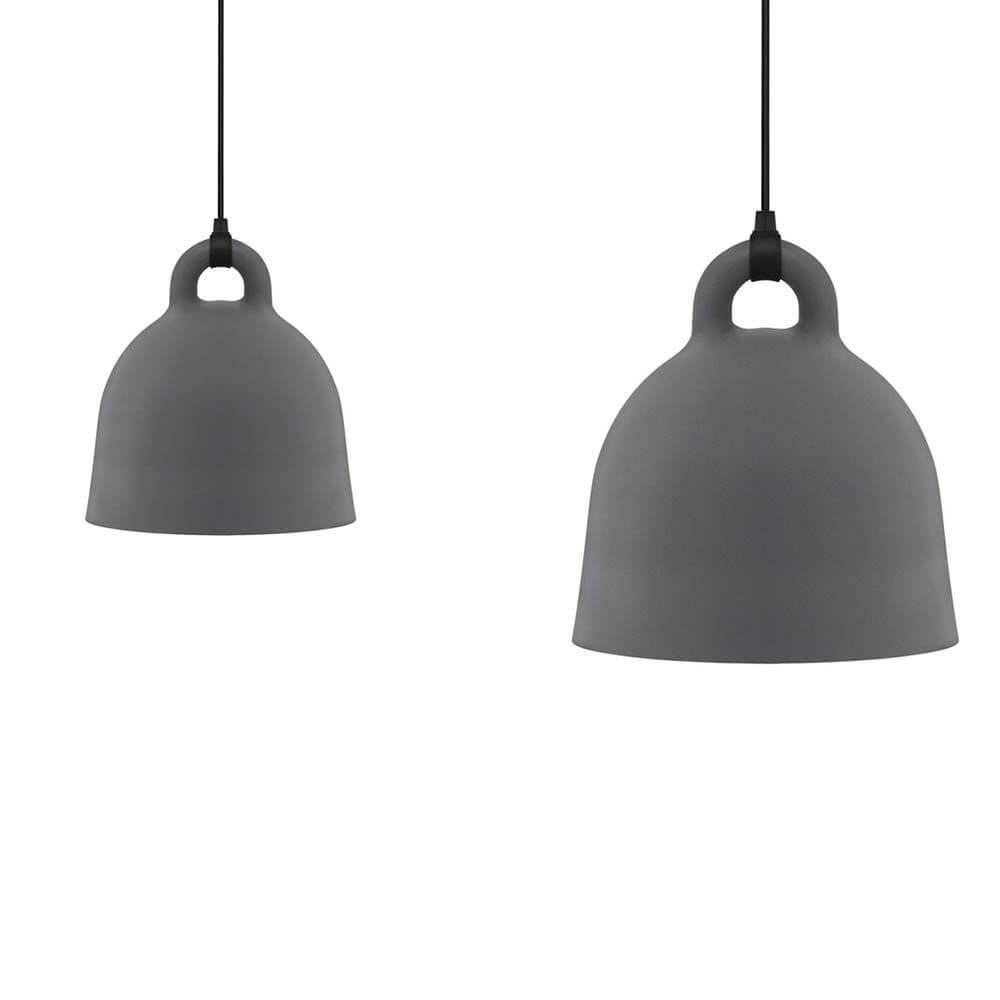 Pendelleuchte Bell S Ø 35cm Grau – moderne graue Pendelleuchte im minimalistischen Design.