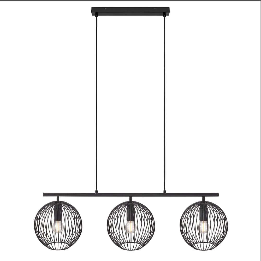 Pendelleuchte Beroni in minimalistischer Optik mit gebogenen Metalldrähte und faszinierendem Licht- und Schattenspiel.