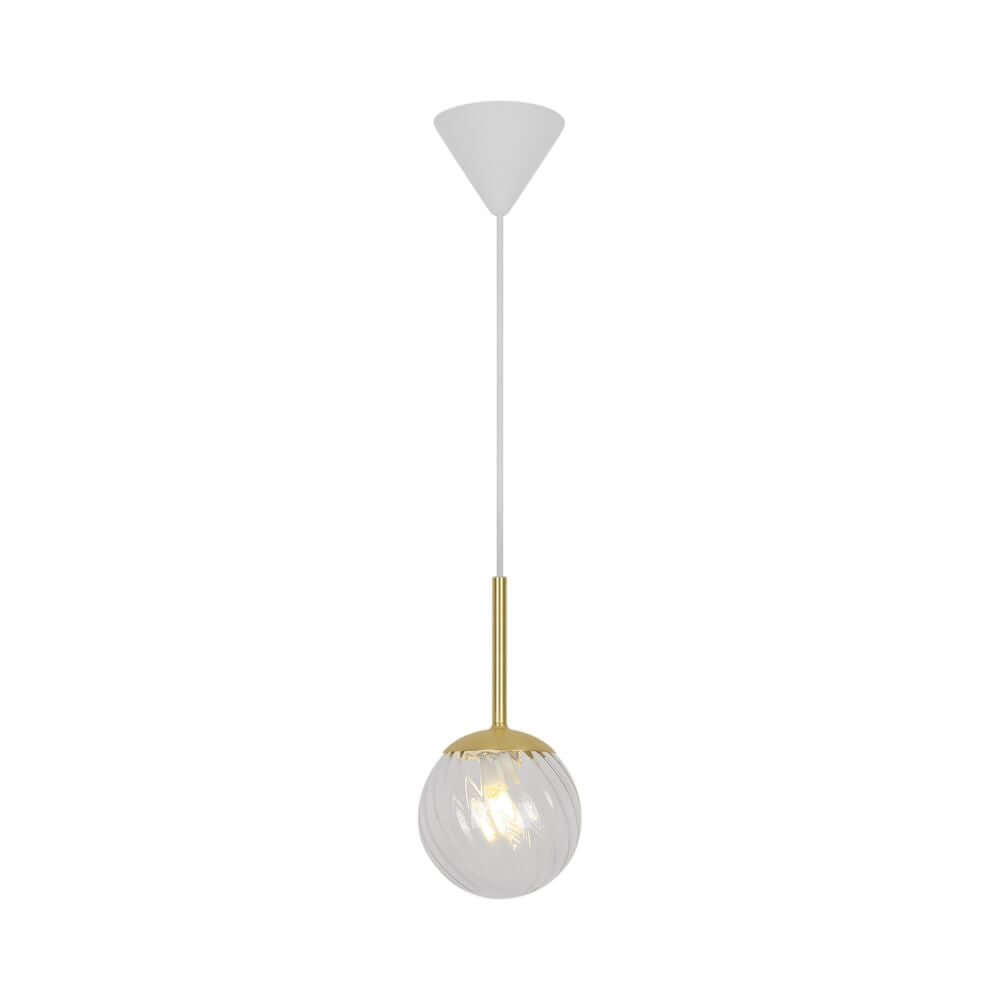 Pendelleuchte Chisell 15 mit Messing und mundgeblasenem Glas im Art-déco-Stil.