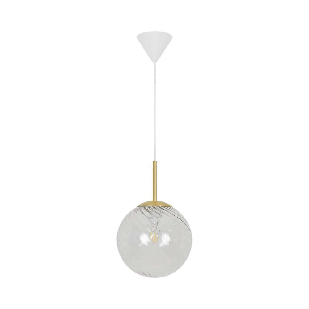Pendelleuchte Chisell 25 aus Messing und mundgeblasenem Glas im Art-déco-Stil.