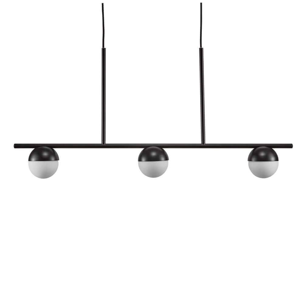 Pendelleuchte Contina 3-Spot mit elegantem Design und opalweißen Glaskuppeln für blendfreies Licht.