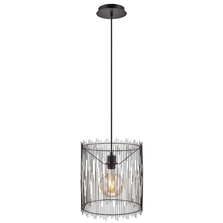 Pendelleuchte Elvis in modernem Design mit drahtartiger Lampenschirm und Edison-Glühbirne.