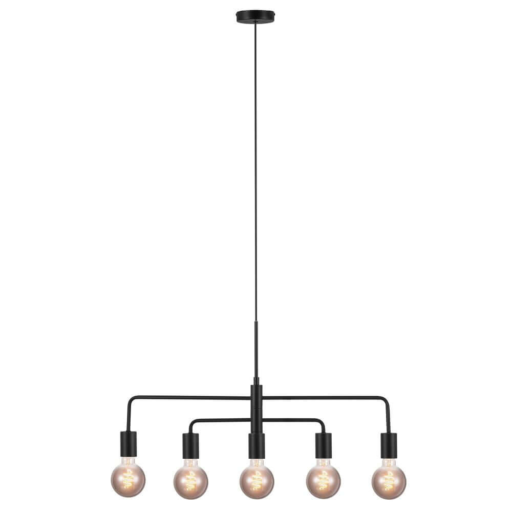 Pendelleuchte Gloom 5-Spot mit 5 Glühbirnen in modernem Design, ideal für stilvolle Innenräume.