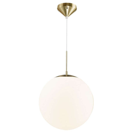 Pendant light Grant 35 with an elegant glass dome and a simple gold suspension.