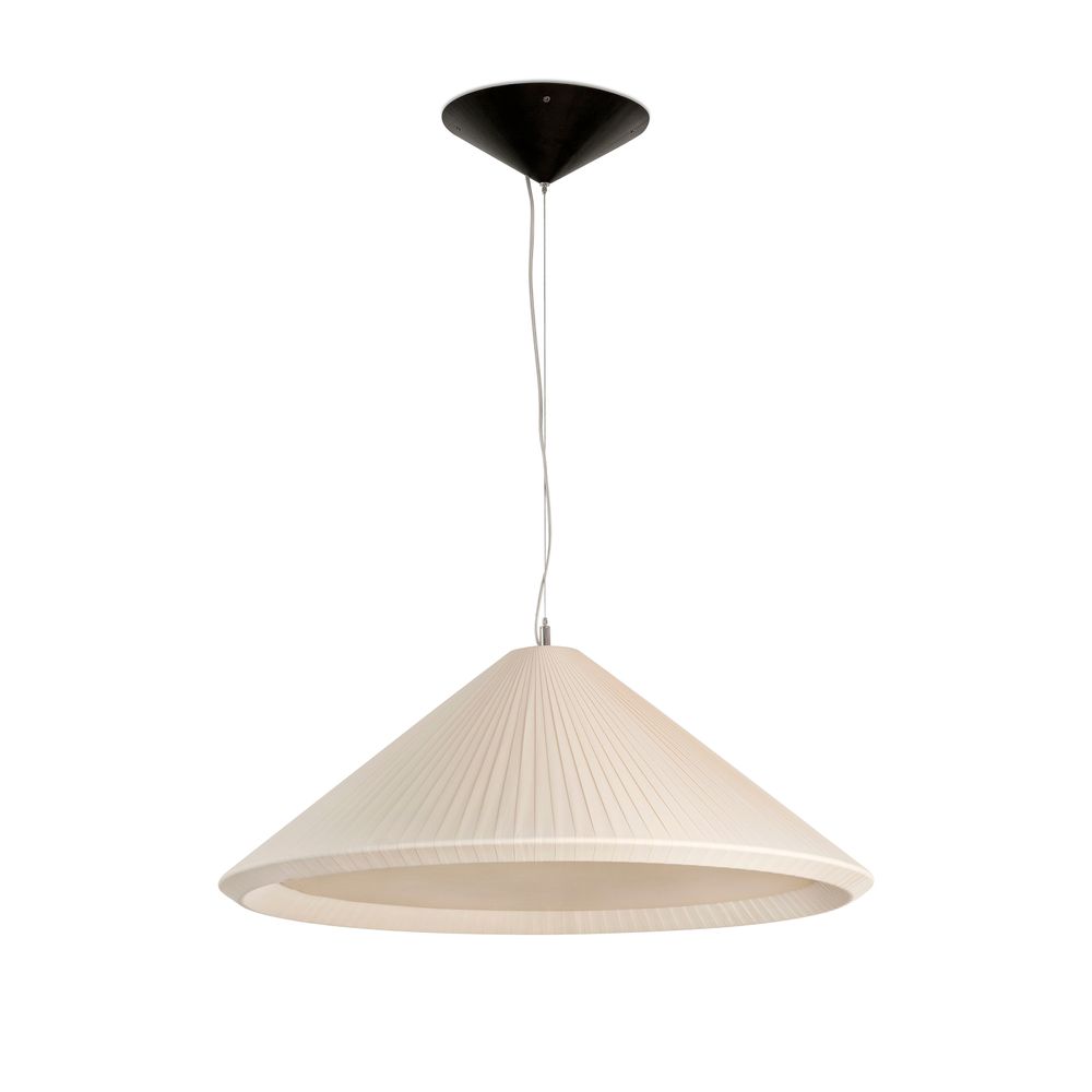 Pendelleuchte HUE-IN Ø 70cm Weiß über einem Tisch, modern und elegant, ideal für den Wohnbereich.
