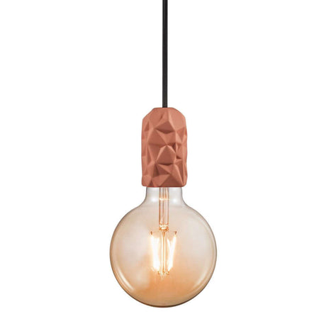 Hang pendel med dekorativ lampeskærm i moderne design og Edison pære.