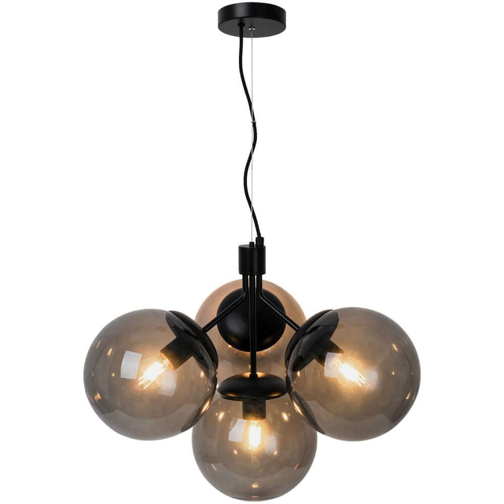 Pendelleuchte Ivona 4-Spot mit eleganten Glaskugeln und modernem Design.